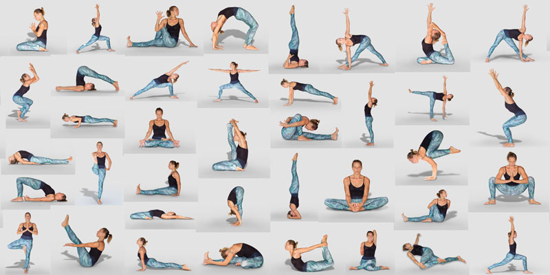 yoga poses mosaic